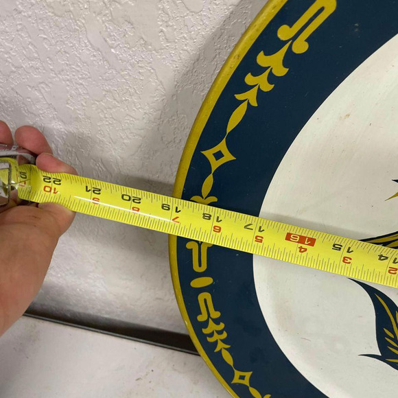 Vintage 19 Inch Tin Metal Serving Tray by Stoyke American Eagle Design - HN - Picture 3 of 4